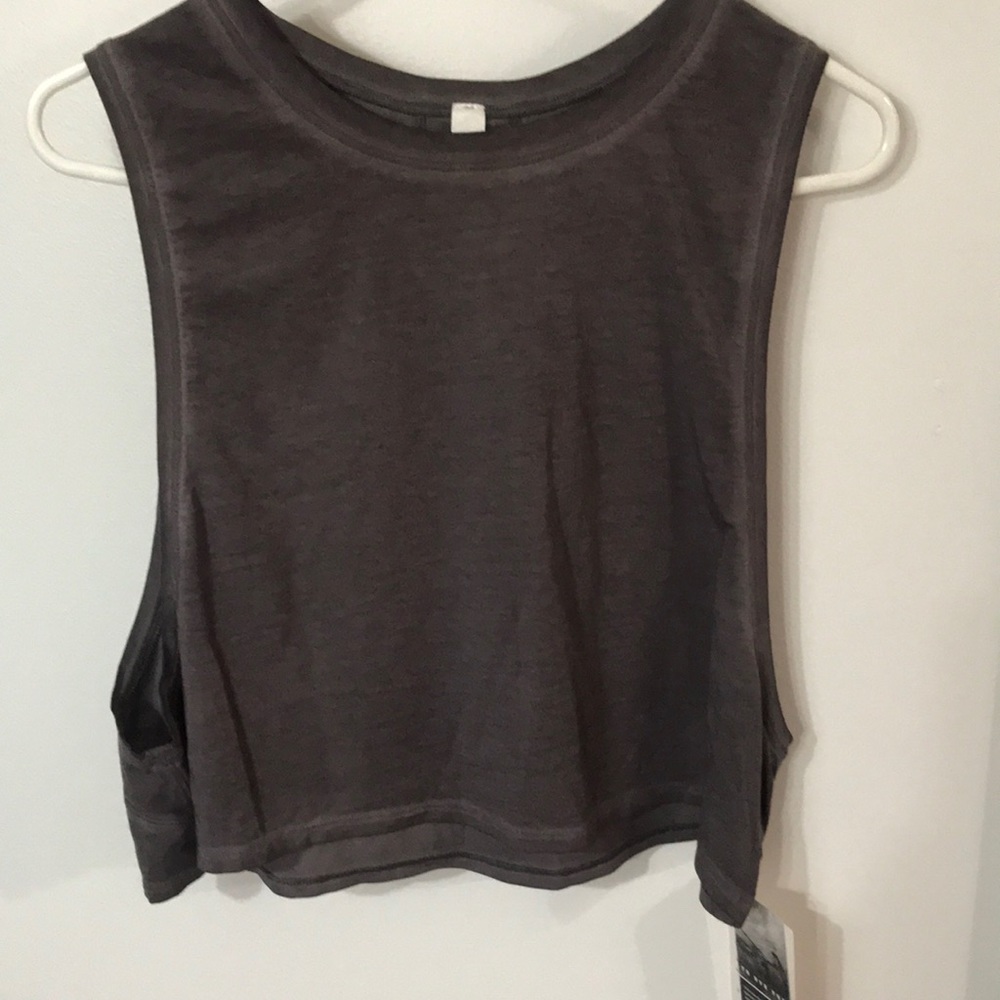 Lululemon size 12 muscle love crop tank gray new